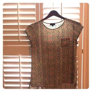 Turquoise and pink multi lightweight limited top